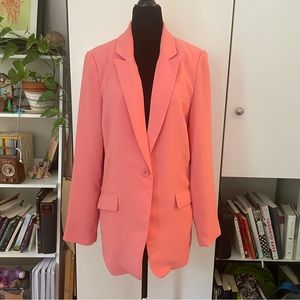 Coral Pink boyfriend blazer in Size Large | Forever 21 Exclusive